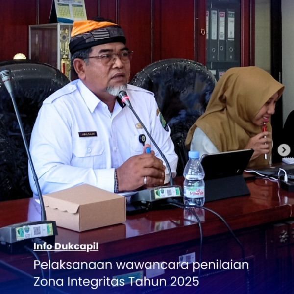 Perkuat Komitmen Anti Korupsi, Dukcapil Bulungan Jalani Penilaian Zona Integritas 2025